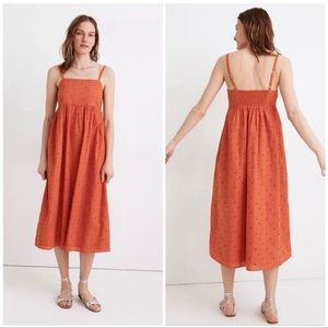 Orange midi Madewell dress
